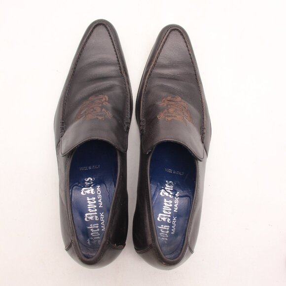 Mark Nason Rock Never Dies Men's 8.5 M Dragon Front Embossed Leather Brown ITALY - Picture 8 of 11